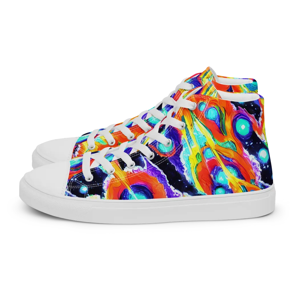 Astral Lava on Women's High Top Canvas Shoes — Left