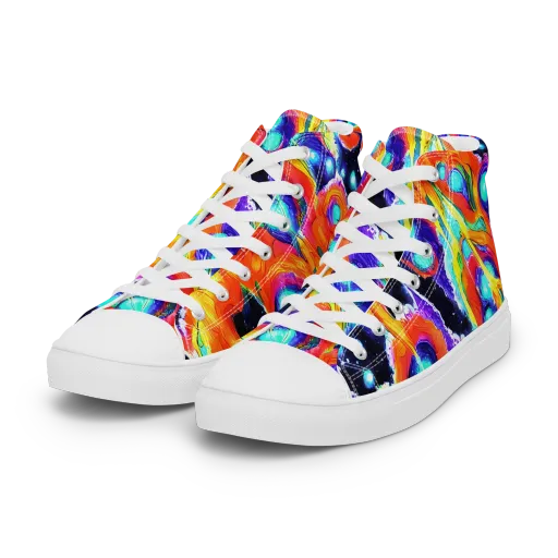 Astral Lava on a Women's High Top Canvas Shoes