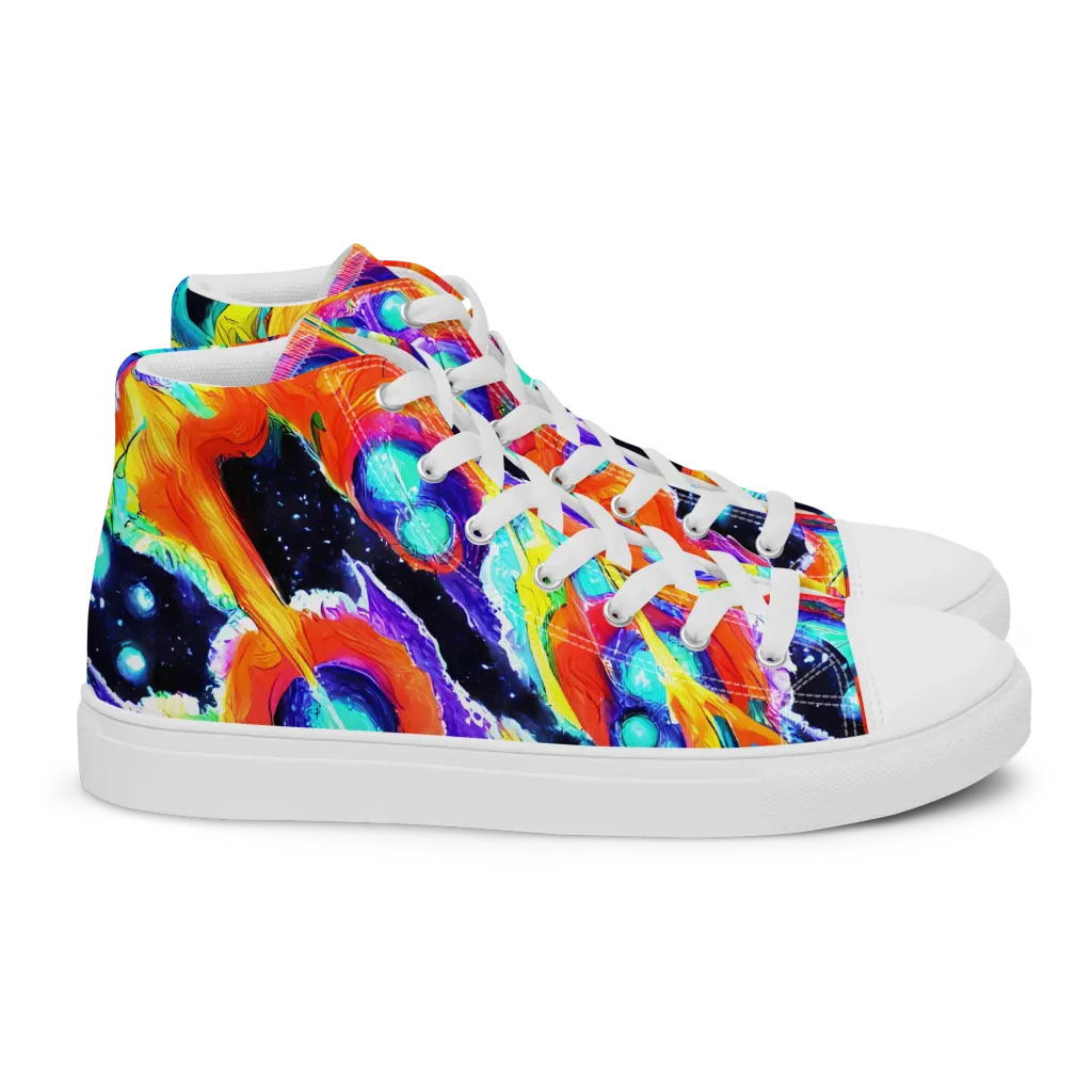 Astral Lava on Women's High Top Canvas Shoes — Right