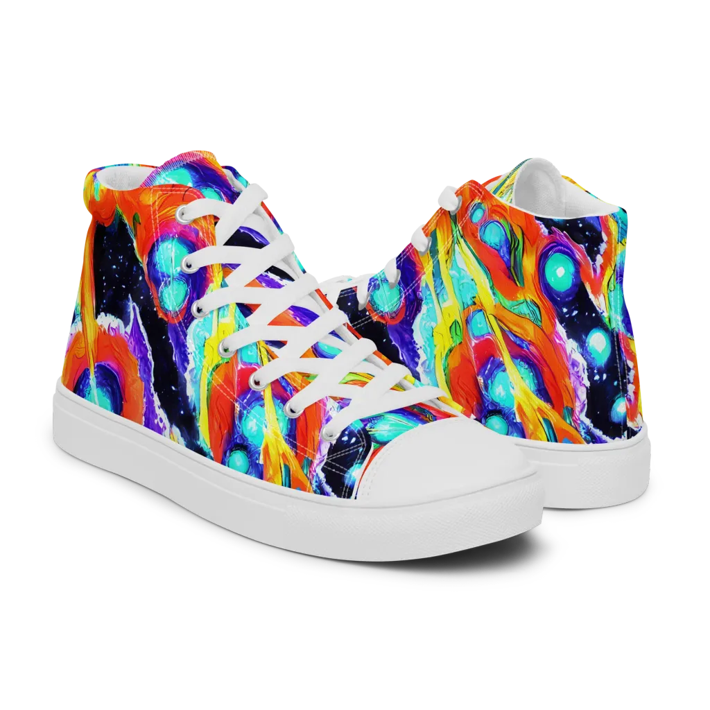 Astral Lava on Women's High Top Canvas Shoes — Right