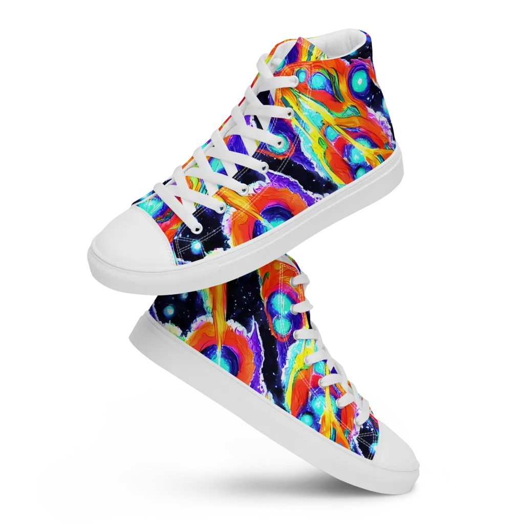 Astral Lava on Women's High Top Canvas Shoes — Front