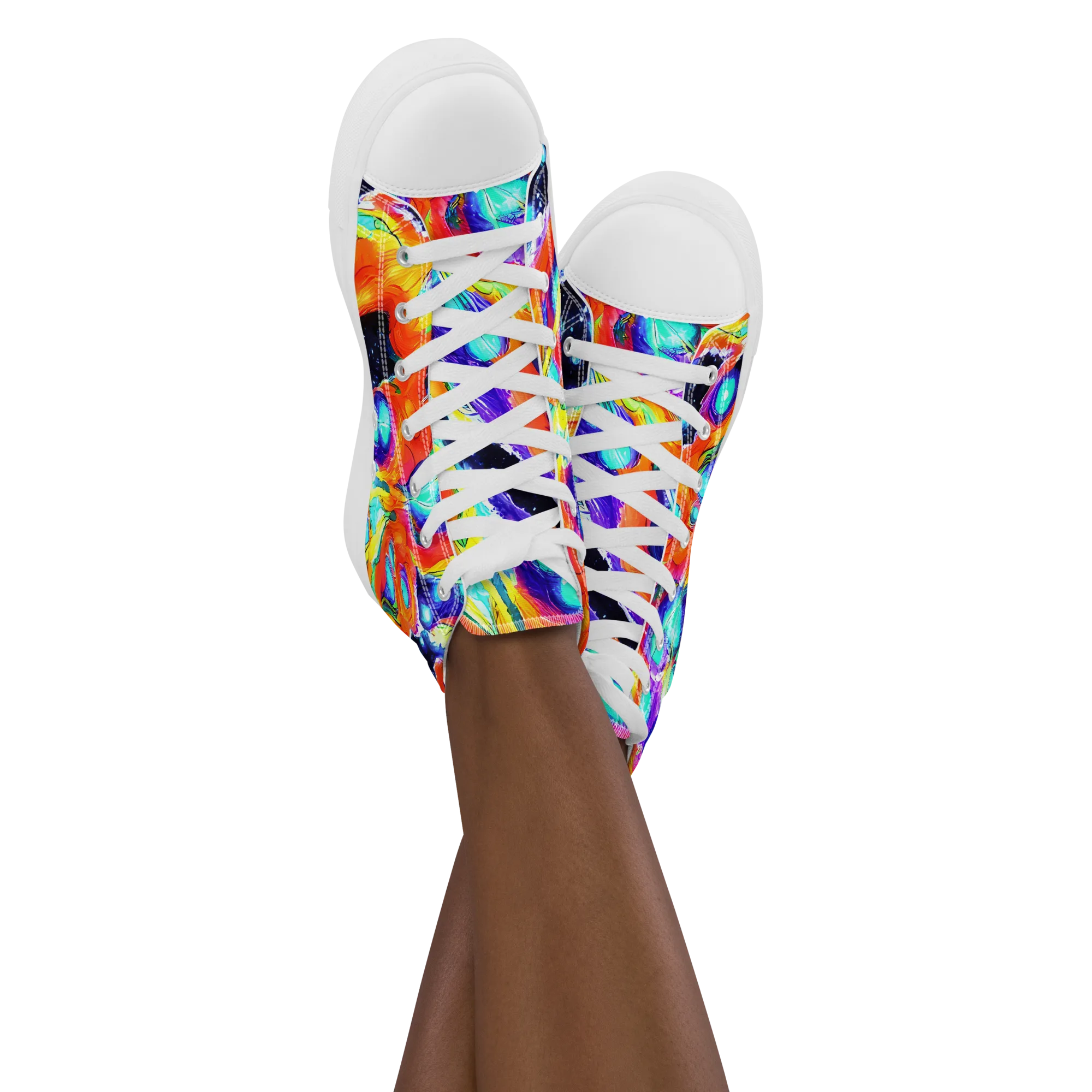 Astral Lava on Women's High Top Canvas Shoes — Front