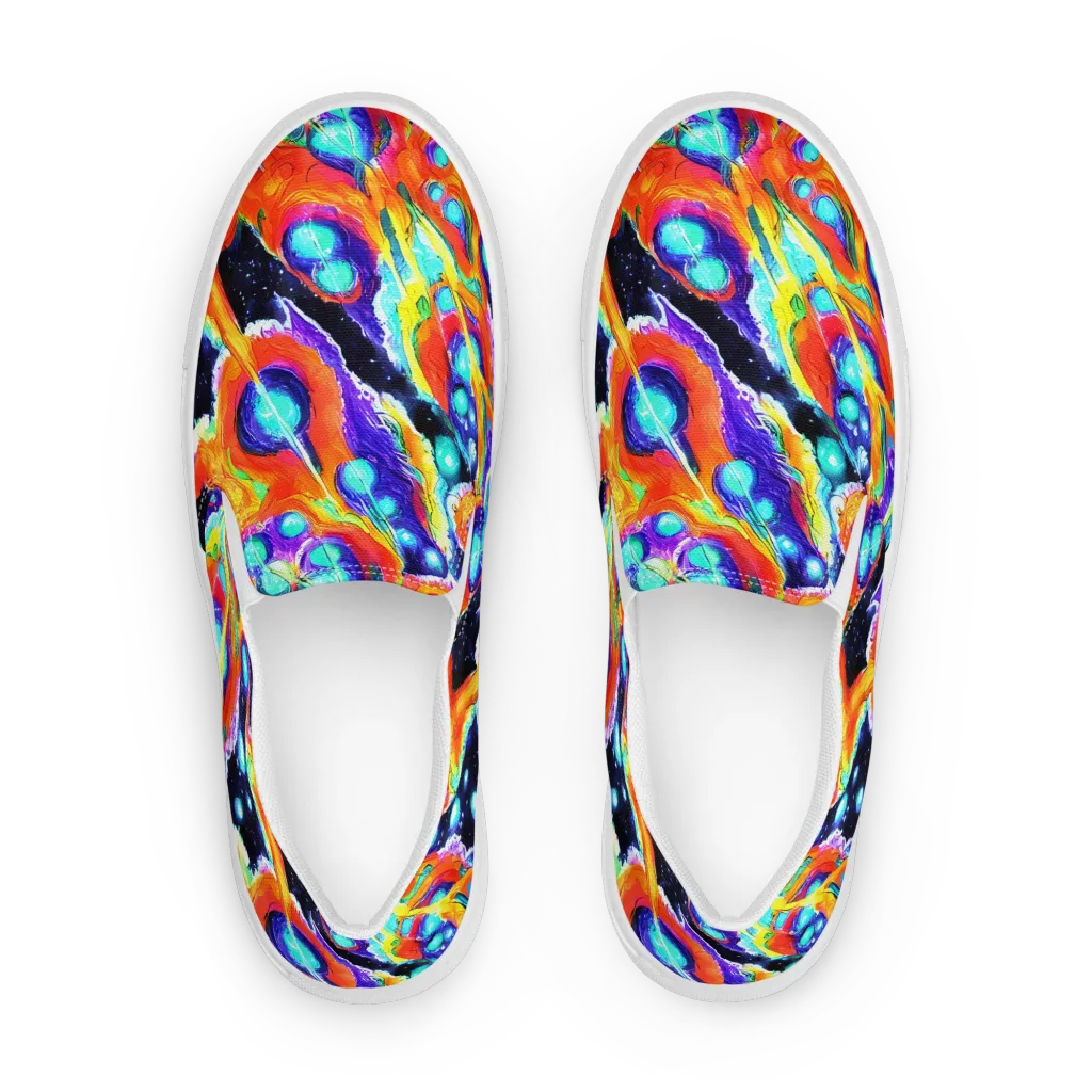 Astral Lava on Men's Slip-On Canvas Shoes — Front