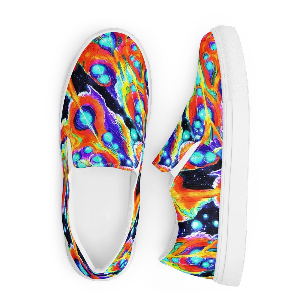 Astral Lava on Men's Slip-On Canvas Shoes — Front