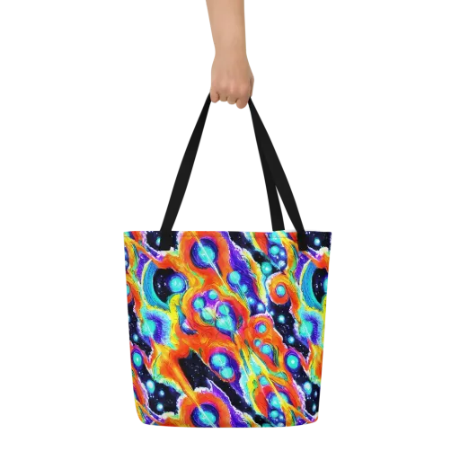 Astral Lava on a Large Tote Bag W/ Pocket