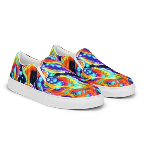Astral Lava on a Women's Slip-On Canvas Shoes