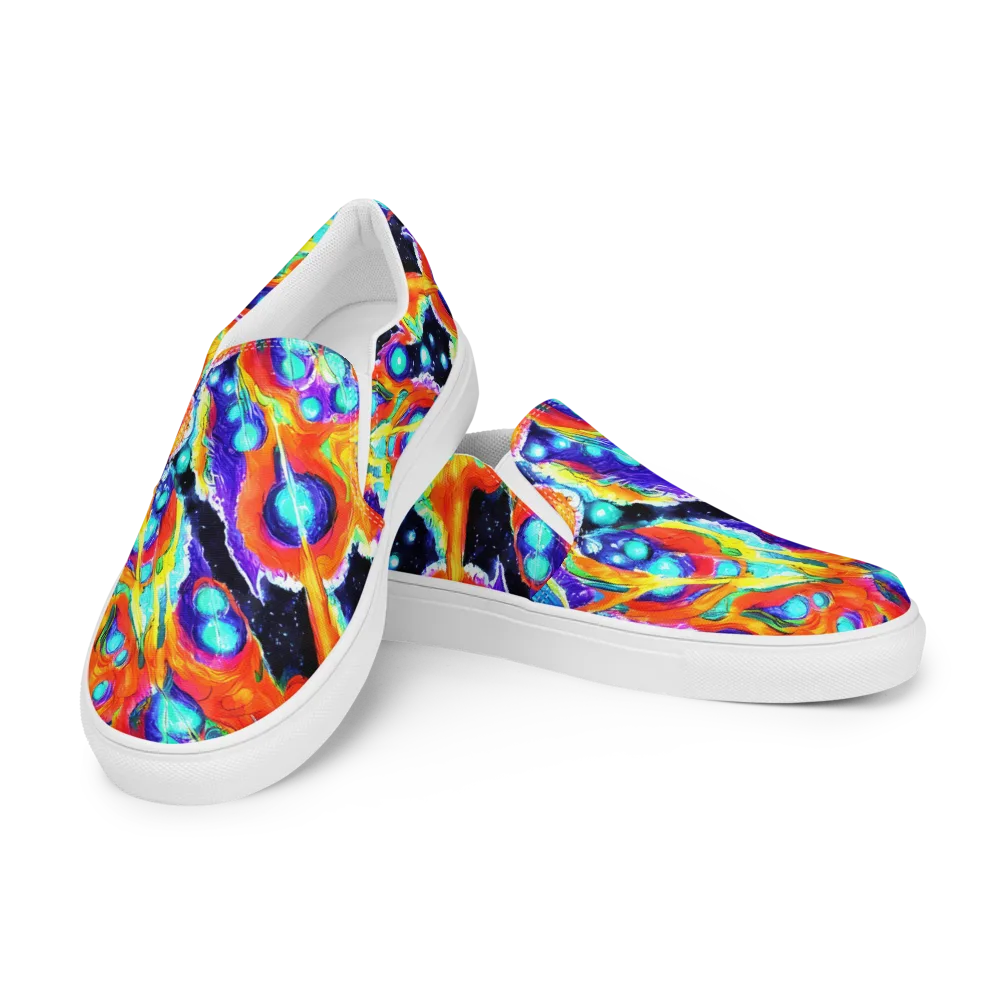 Astral Lava on Women's Slip-On Canvas Shoes — Left Front