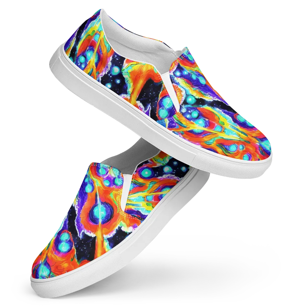 Astral Lava on Women's Slip-On Canvas Shoes — Front