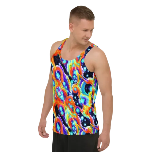 Astral Lava on a Men's Tank Top