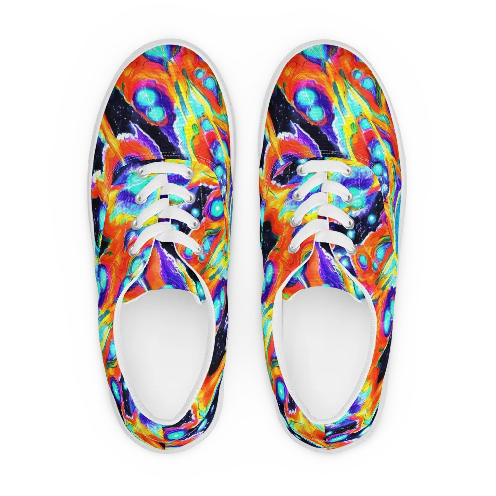 Astral Lava on Men's Lace-Up Canvas Shoes — Front