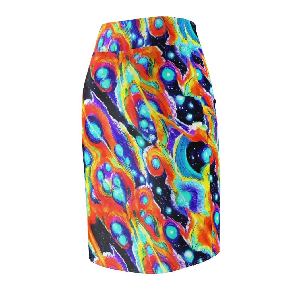 Astral Lava on Pencil Skirt — Back Side