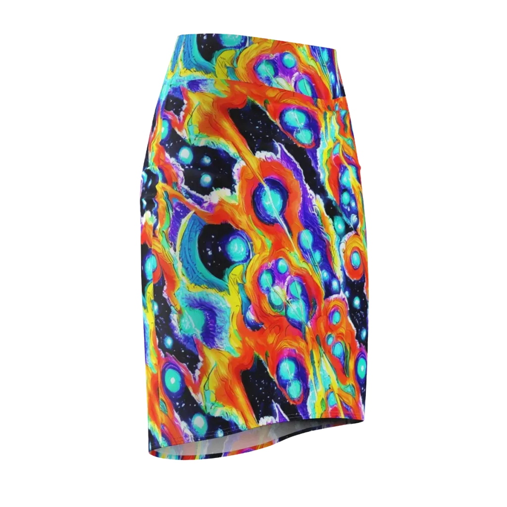 Astral Lava on Pencil Skirt — Front Side