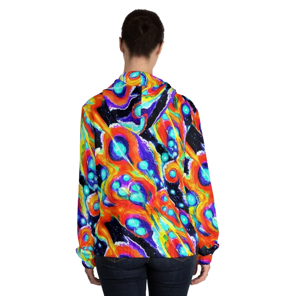 Astral Lava on Women's Full-Zip Hoodie — Back On Person