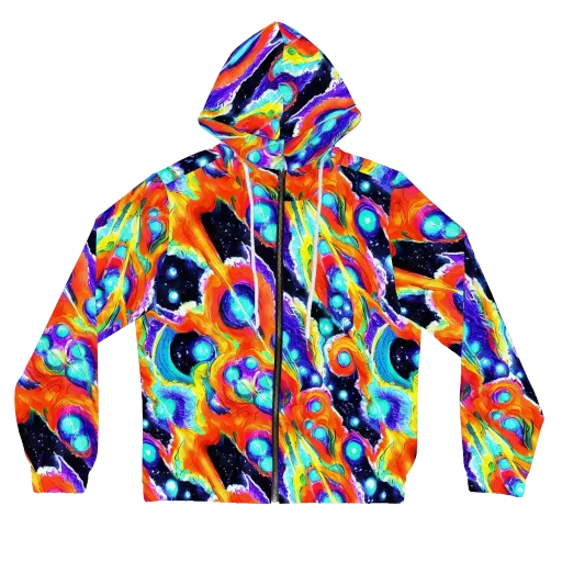 Astral Lava on a Women's Full-Zip Hoodie