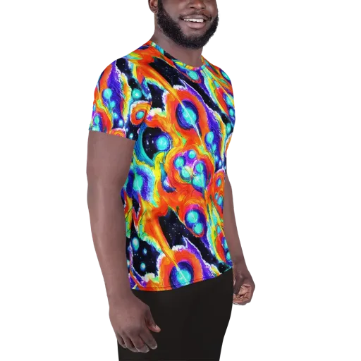 Astral Lava on a Men's Athletic T-Shirt