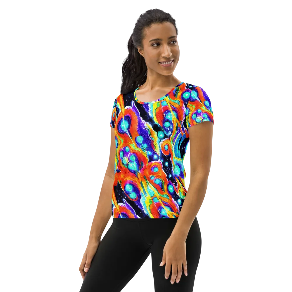 Astral Lava on Women's Athletic T-Shirt — Left