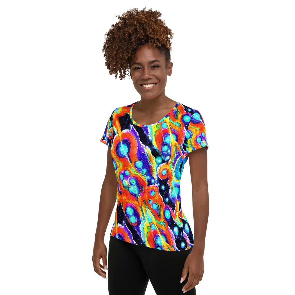 Astral Lava on Women's Athletic T-Shirt — Left