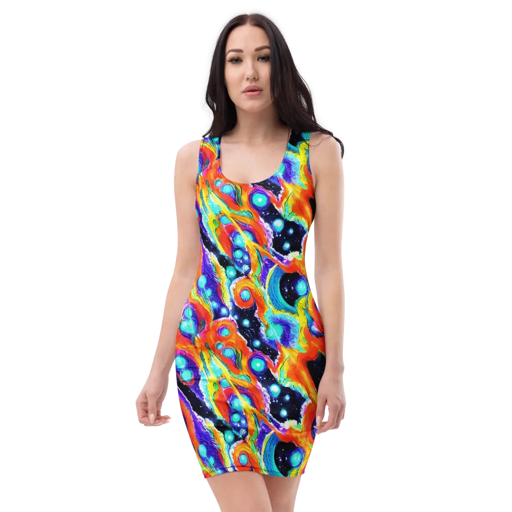 Astral Lava on Bodycon Dress — Front