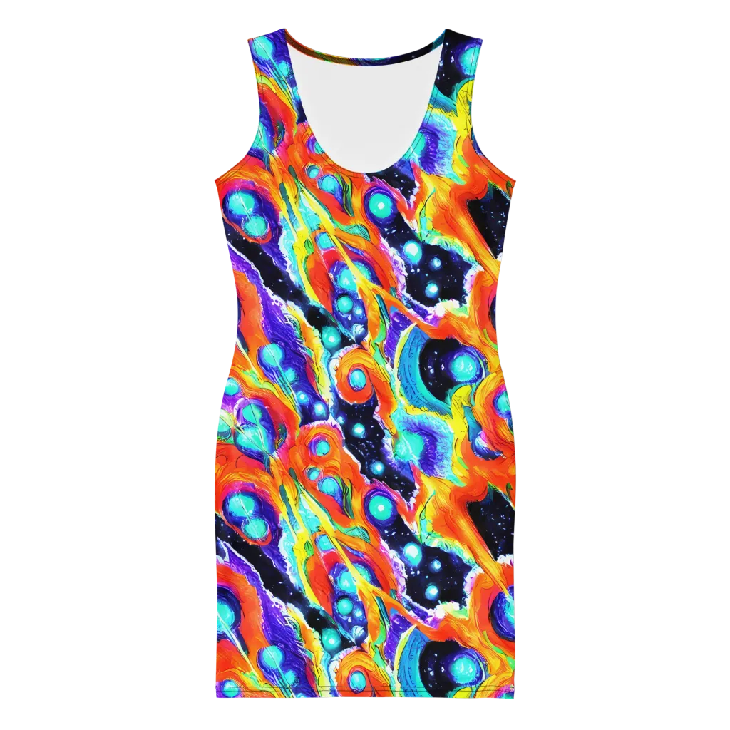 Astral Lava on Bodycon Dress — Front