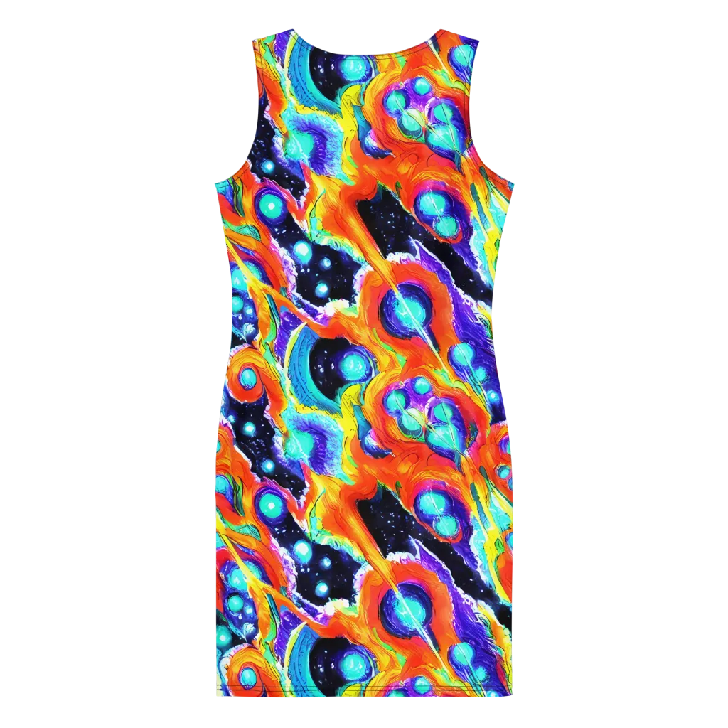 Astral Lava on Bodycon Dress — Back