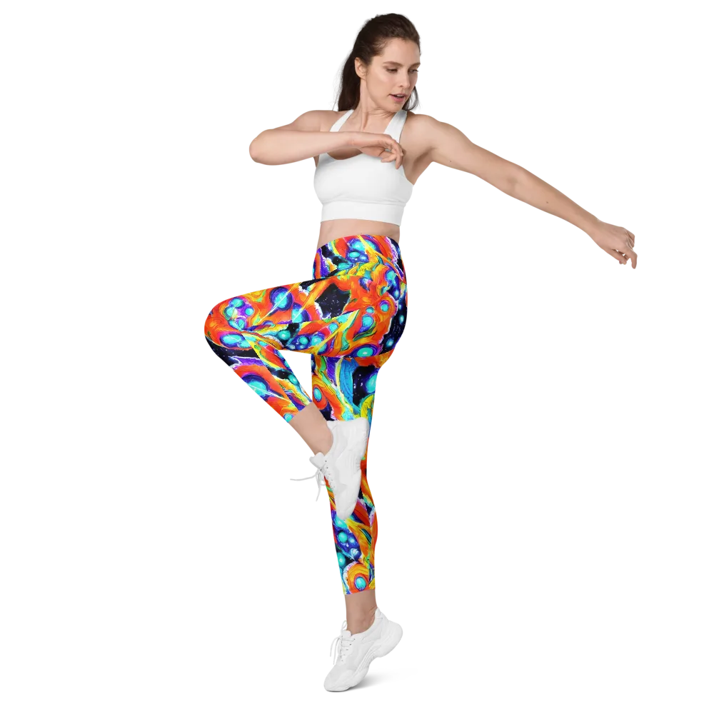 Astral Lava on Leggings with Pockets — Left Front