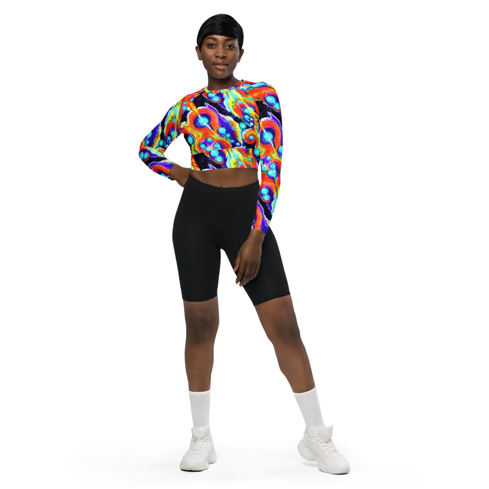 Astral Lava on Long Sleeve Crop Top — Front