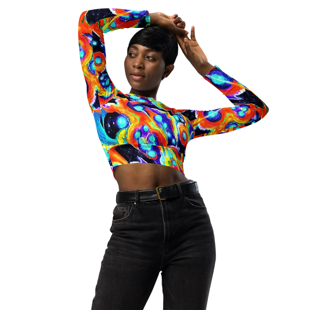Astral Lava on Long Sleeve Crop Top — Front