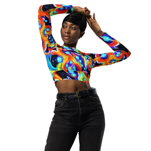 Astral Lava on a Long Sleeve Crop Top