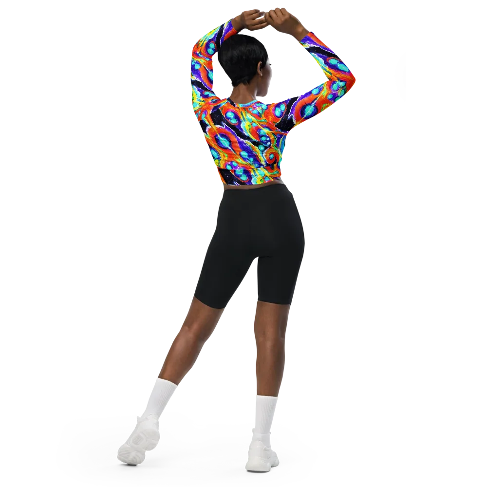 Astral Lava on Long Sleeve Crop Top — Back