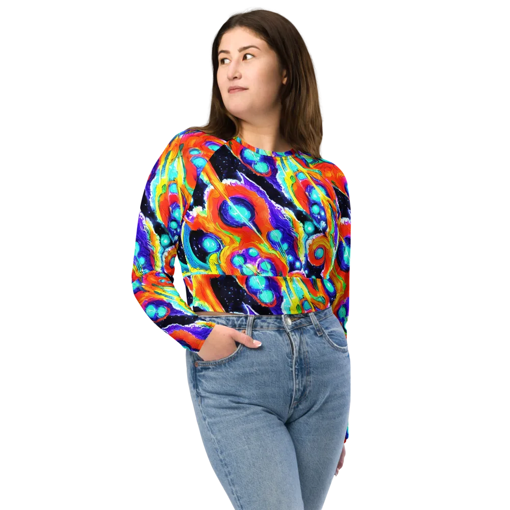 Astral Lava on Long Sleeve Crop Top — Front