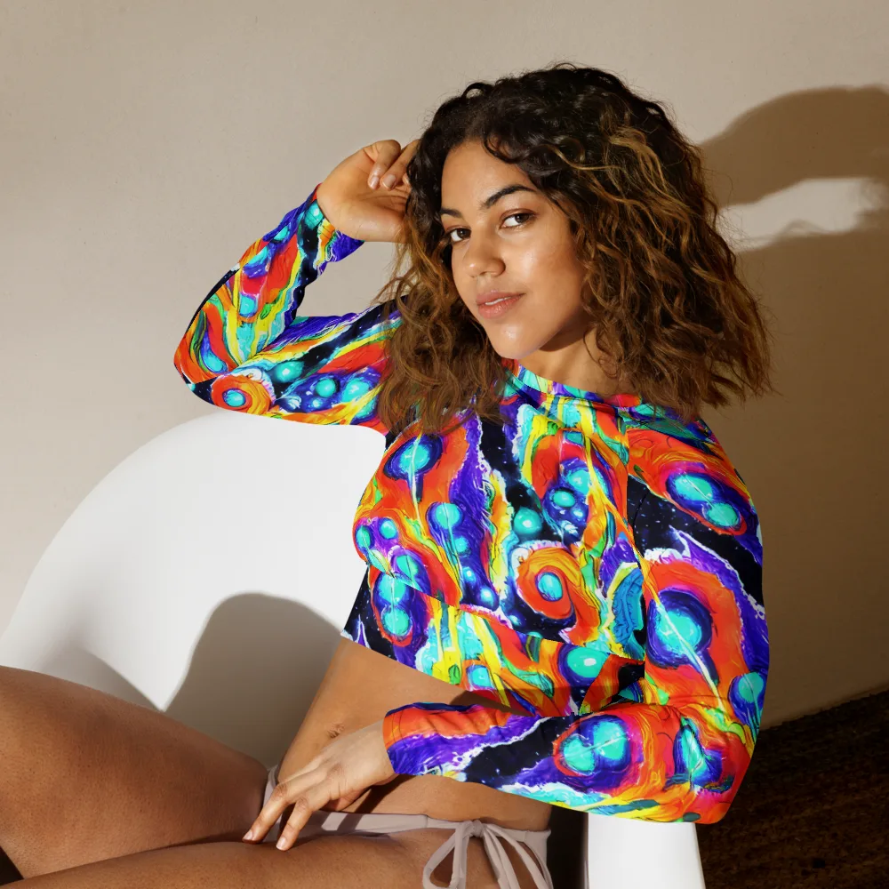 Astral Lava on Long Sleeve Crop Top — Left Front