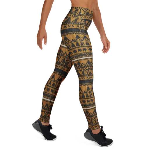Ochre Glyph on a Yoga Leggings