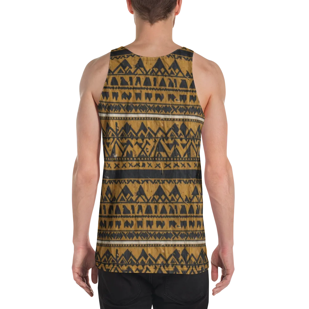 Ochre Glyph on Men's Tank Top — Back
