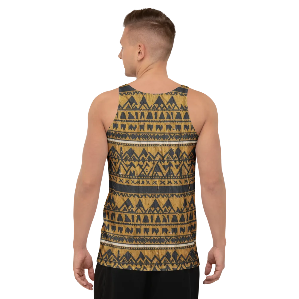 Ochre Glyph on Men's Tank Top — Back