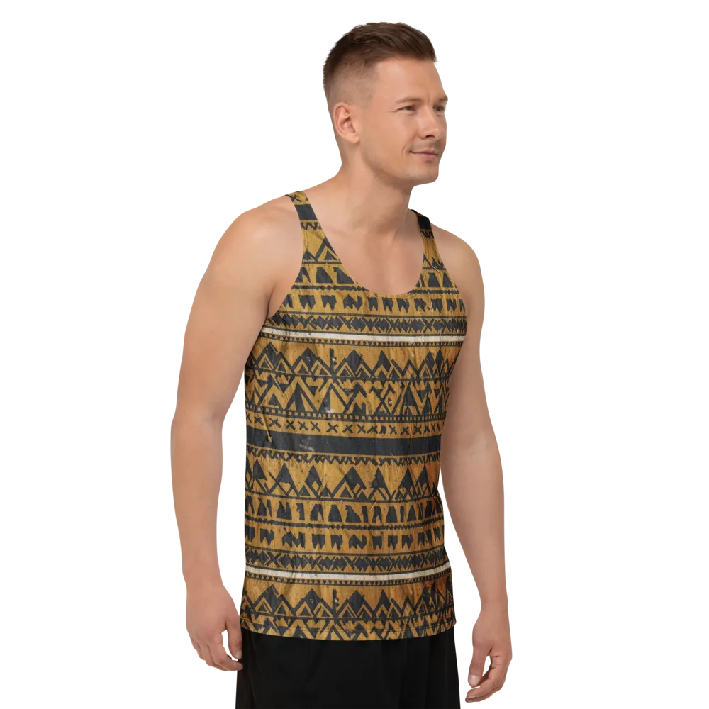 Ochre Glyph on Men's Tank Top — Right Front