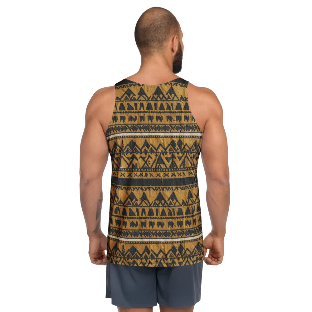 Ochre Glyph on Men's Tank Top — Back