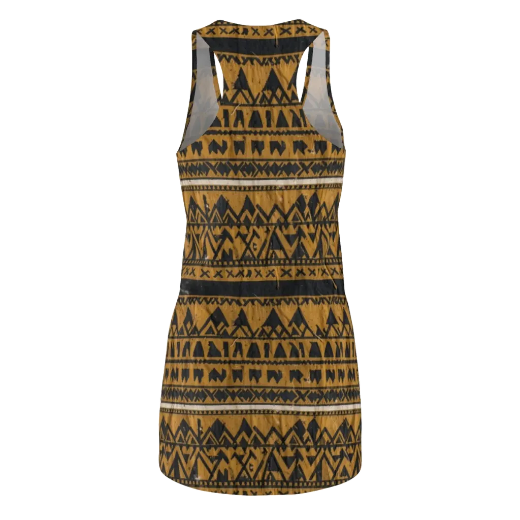 Ochre Glyph on Racerback Dress — Back