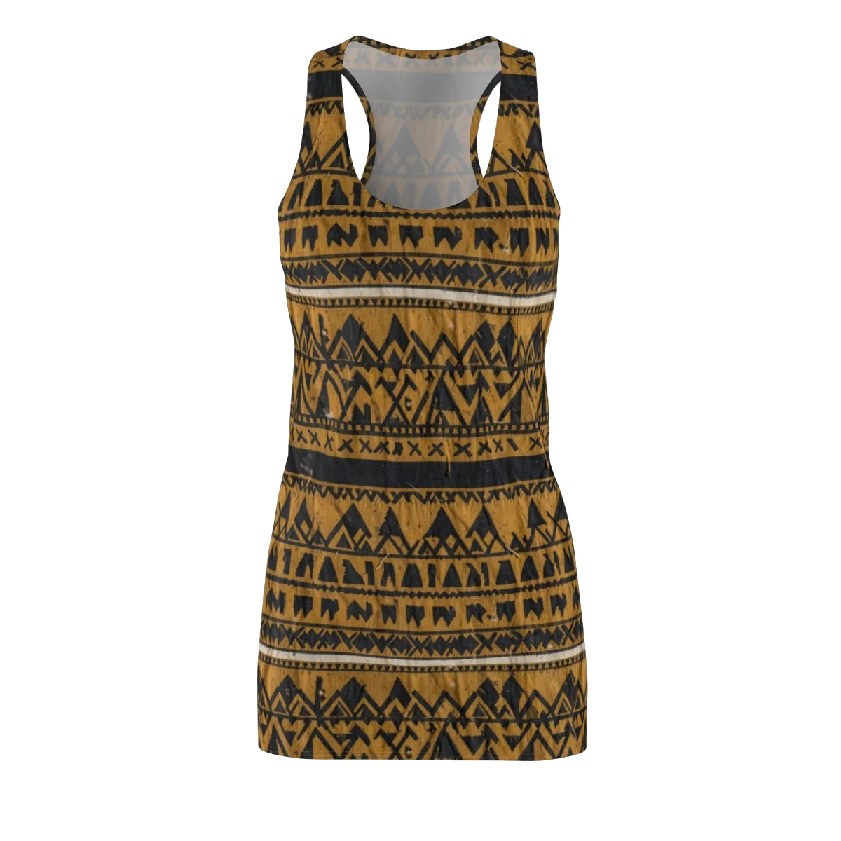 Ochre Glyph on Racerback Dress — Front