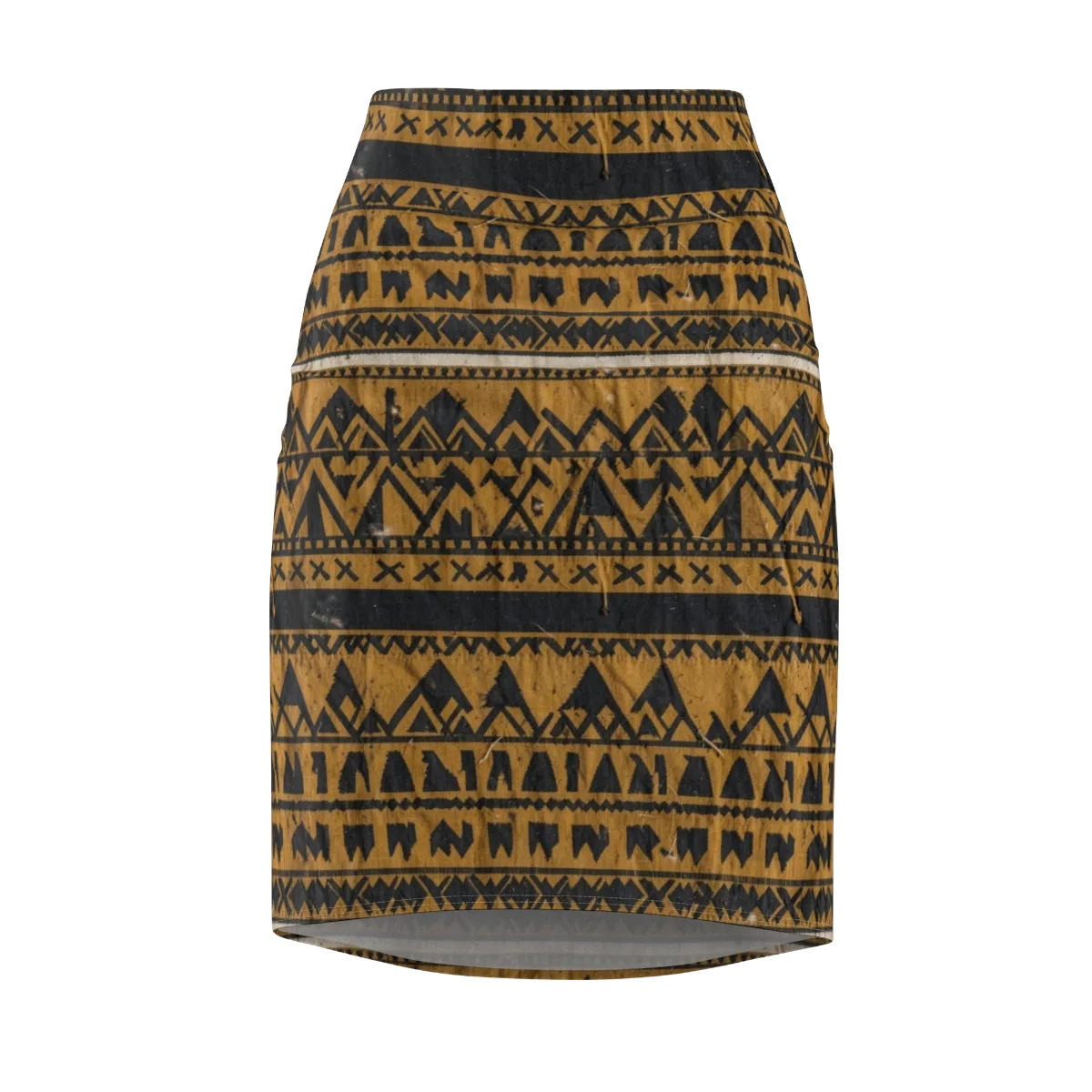 Ochre Glyph on Pencil Skirt — Front