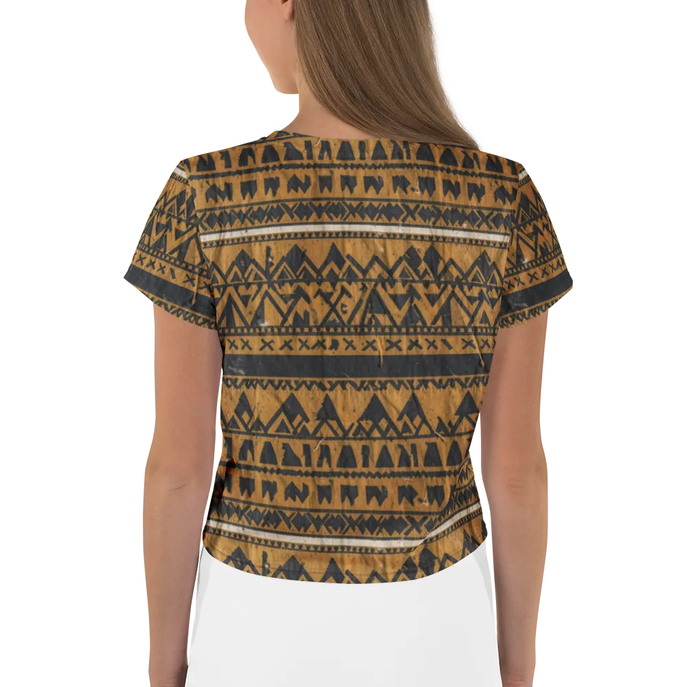 Ochre Glyph on Crop Tee — Back