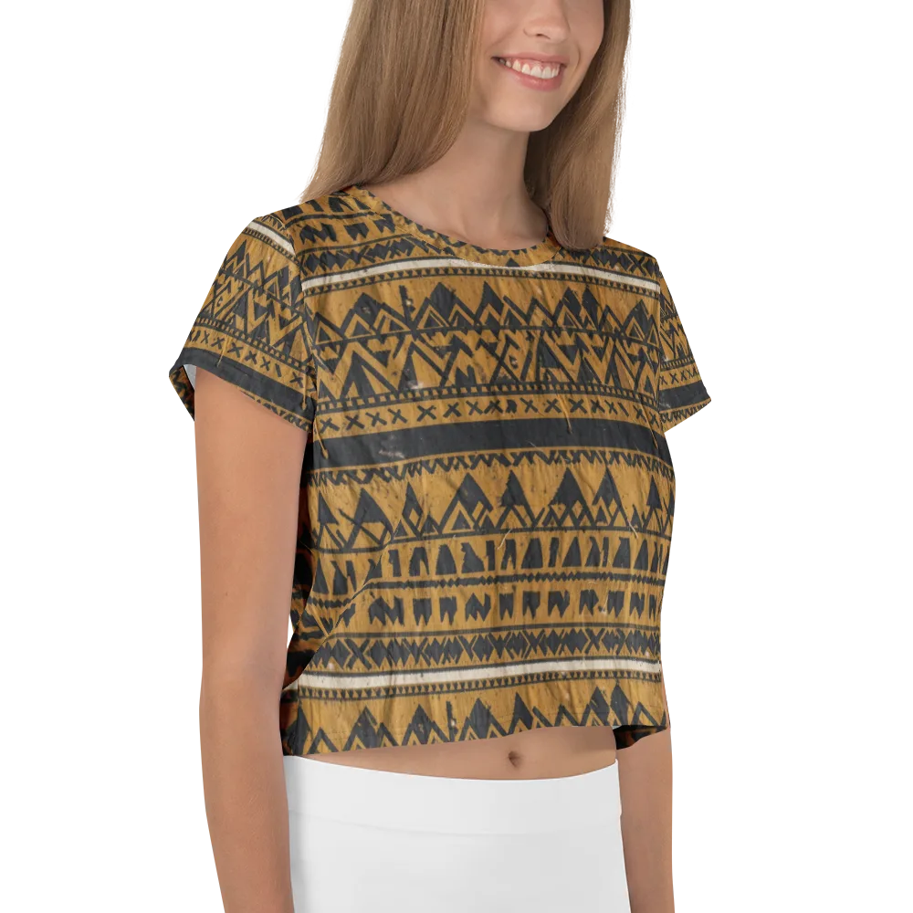 Ochre Glyph on Crop Tee — Right