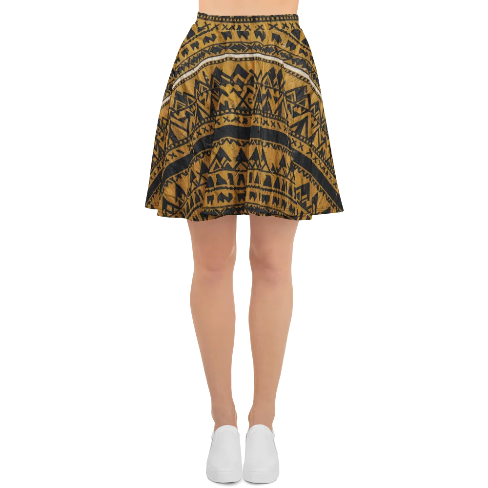 Ochre Glyph on Skater Skirt — Front