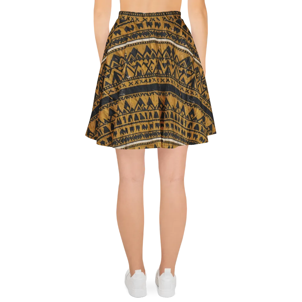 Ochre Glyph on Skater Skirt — Back