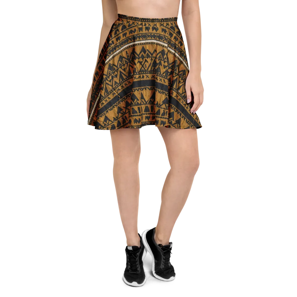 Ochre Glyph on Skater Skirt — Front