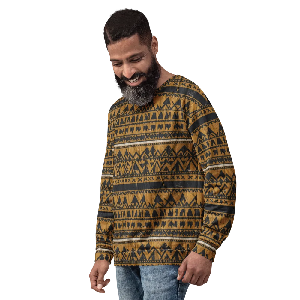 Ochre Glyph on Sweatshirt — Left Front