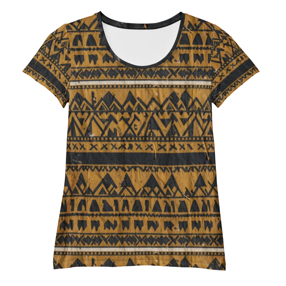 Ochre Glyph on Women's Athletic T-Shirt — Front