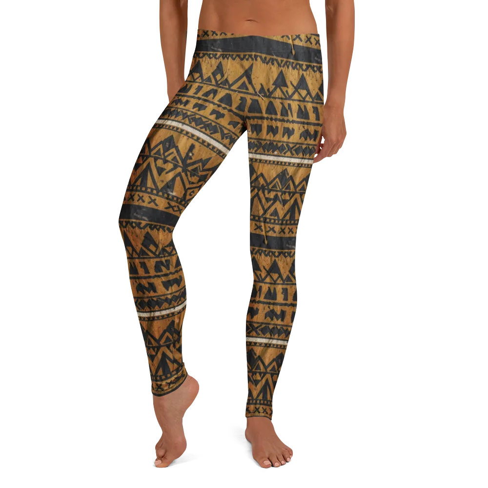Ochre Glyph on Leggings — Front
