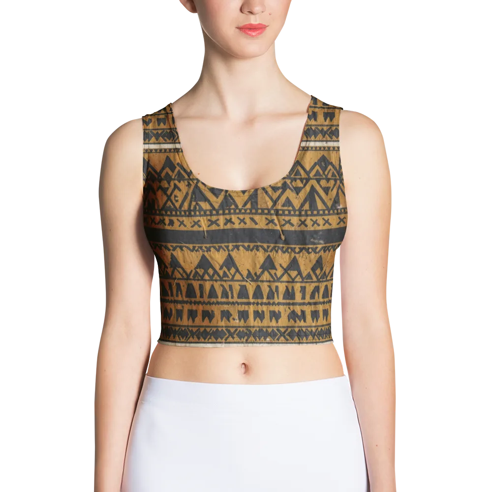 Ochre Glyph on Crop Top — Front