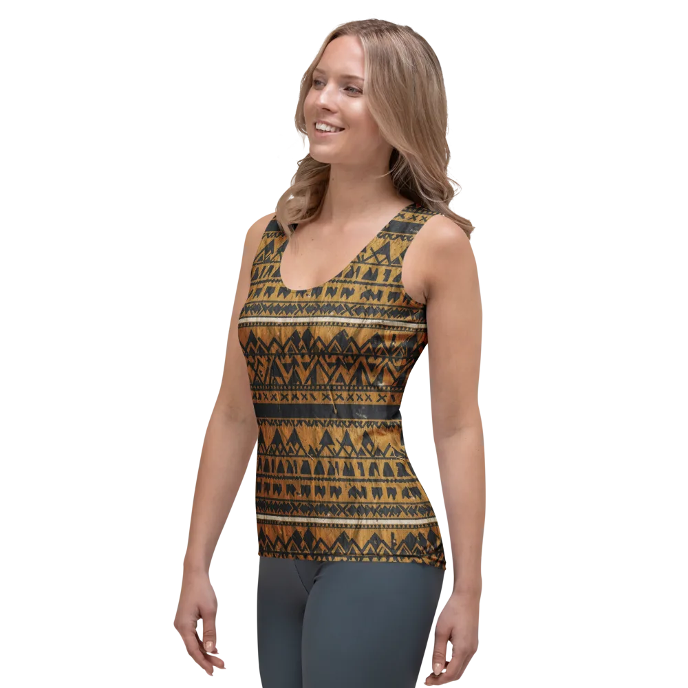 Ochre Glyph on Women's Tank Top — Left Front