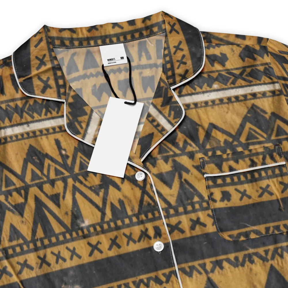 Ochre Glyph on Women's Short Sleeve Pajama Top — Product details